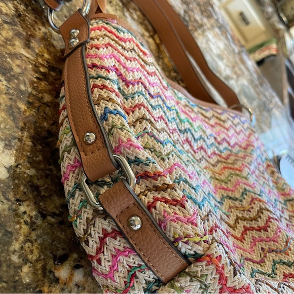 Rossetti Summer Fun Bag, off-white and multicolored weave, adjustable strap - Picture 4 of 11